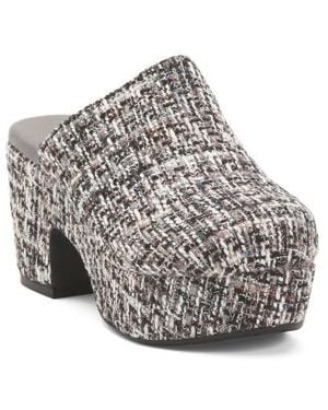 Marshalls Gertie Tweed Heeled Clogs For - Gray
