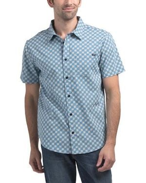 Marshalls Daisy Check Button Front Top For - Blue
