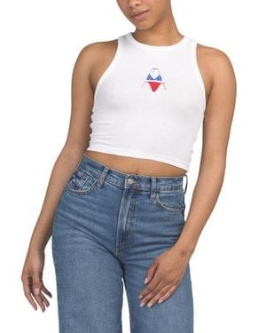 Marshalls Americana Bikini Embroidered Tank Top For - Blue