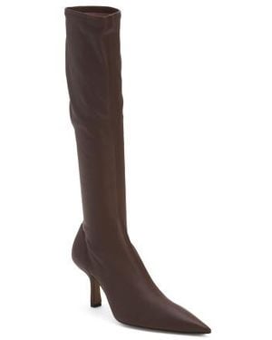 Marshalls Leather Nosa Kitten Heel High Shaft Boots For - Brown