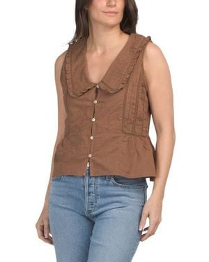 Marshalls Sleeveless Embroidered Blouse For - Blue
