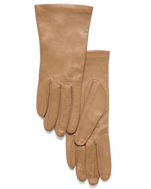 Marshalls Leather Short Gloves With Silk Lining For - Natural