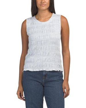 Marshalls Slub Knit Smocked Top For - Blue