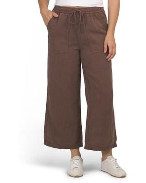Marshalls Linen Blend Wide Leg Pull On Pants For - Brown