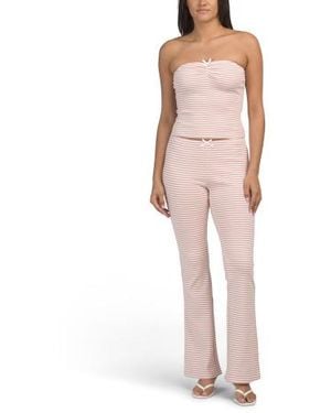 Marshalls 2Pc Knit Tube Top And Striped Pants Set For - Pink