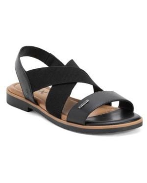 Marshalls Leather Theodora Flat Sandals For - Black