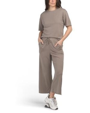 Marshalls 2Pc Sand Washed Boxy T-Shirt And Cropped Pants Set For - Natural