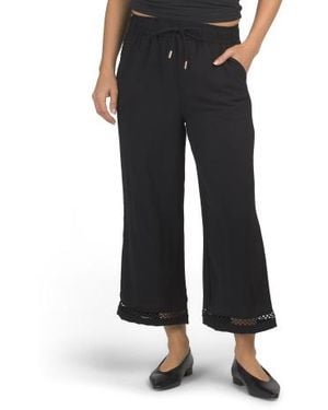Marshalls Crochet Trim Wide Leg Pants For - Black