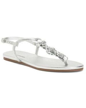 Marshalls Leather Flat Sandals For - White