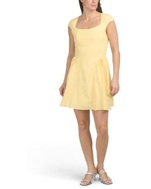 Marshalls Square Neck Belted Cocktail Midi Dress For in Red | Lyst