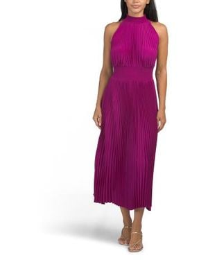 Marshalls Halter Pleated Midi Dress For - Purple