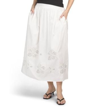Marshalls Tall Waist Gathered Skirt With Novelty Cut Out Details For - White