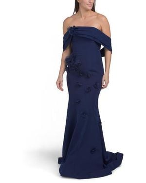 Marshalls Off The Shoulder 3D Floral Gown For - Blue