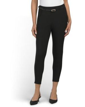 Marshalls Petite Pull On Belted Scuba Pants For - Black
