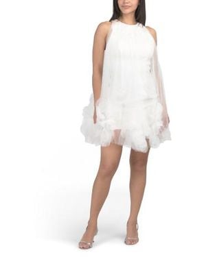 Marshalls Sleeveless 3D Floral Mini Cocktail Dress For - White