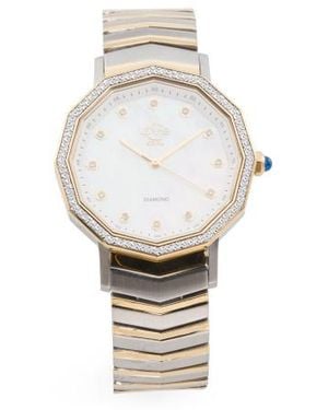 Marshalls Swiss Made Spello Ii Diamond Bezel Two Tone Watch For - Metallic