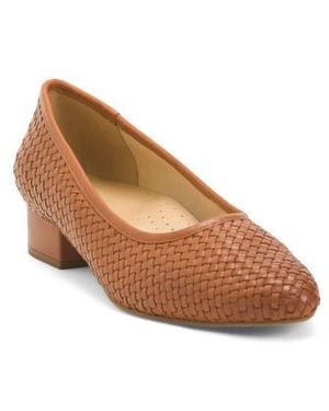 Marshalls Leather Jade Woven Comfort Pumps For - Brown