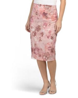 Marshalls Embroidered Pencil Skirt For - Pink