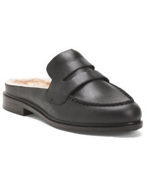 Marshalls Leather Lock Shearling Lined Loafer Mules For - Gray