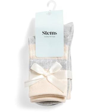 Marshalls 2Pk Cashmere Blend Varsity Crew Socks - White