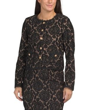 Marshalls Long Sleeve Lace Overlay Jacket For - Black