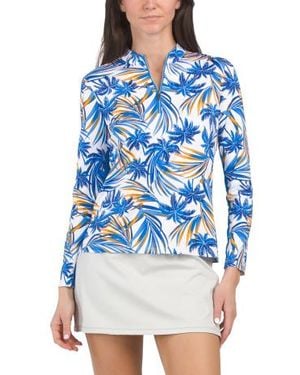 Marshalls Printed Gabriella Long Sleeve Quarter Zip Jacket For - Blue