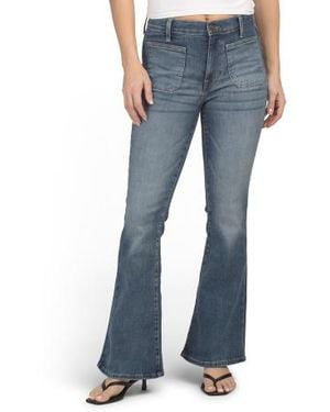 Marshalls High Rise Stevie Flare Jeans With Patch Pockets For - Blue