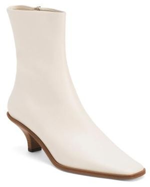 Marshalls Leather Cylo Kitten Heeled Booties For - White