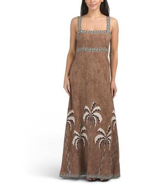 Marshalls Linen Blend Sleeveless Seashell Midi Dress For in Blue | Lyst