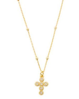 Marshalls 18Kt Plated Sterling Cross Necklace For - Metallic