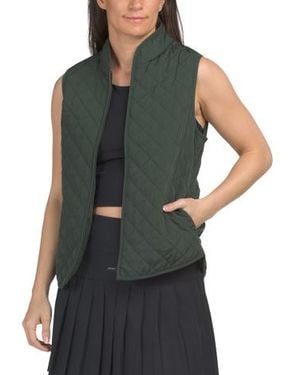 Marshalls Quilted Vest With Zipper Pockets For - Green