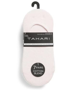 Marshalls 7Pk Cotton Blend Heathered Sneaker Liners For - White