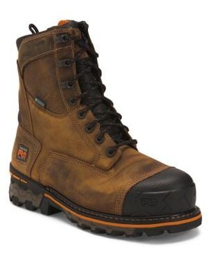 Marshalls Leather Wide Boondock Composite Toe Waterproof Work Boots For - Brown