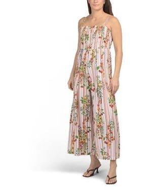 Marshalls Smocked Top Mixed Print Jumpsuit For - Red