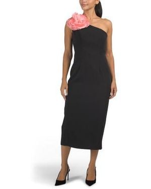 Marshalls One Shoulder 3D Floral Cocktail Dress For - Black