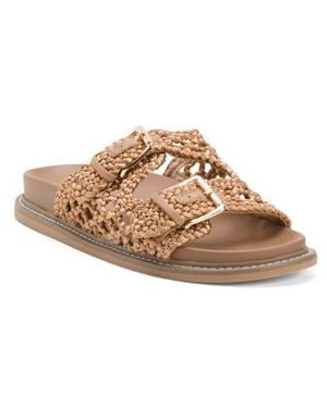 Marshalls Wide Weaver Braided Slide Sandals For - Brown