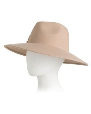 Marshalls Wool Emmanuelle Wide Brim Fedora With Tipped Feather Detail For - White