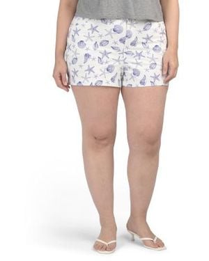 Marshalls Plus Seashell Printed Shorts For - White