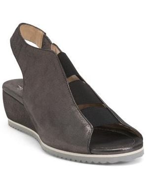 Marshalls Leather Marianna Wedges For - Black