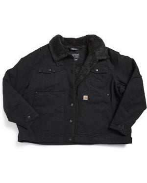 Marshalls Plus Loose Fit Canvas Jacket For - Black