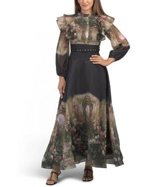 Marshalls Long Sleeve Printed Maxi Dress For - Black