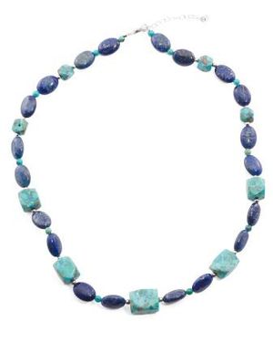 Marshalls Sterling Compressed With Lapis Necklace - Blue