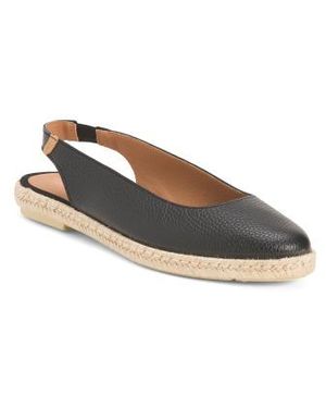 Marshalls Leather Espadrille Slingback Flats For - Black