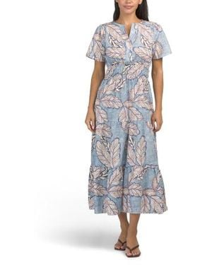Marshalls Short Sleeve Tiered Maxi Dress For - Blue
