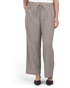 Marshalls Belted Pleated Front Wide Leg Pants For - Gray
