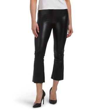Marshalls Faux Leather Cropped Flare Pants For - Black