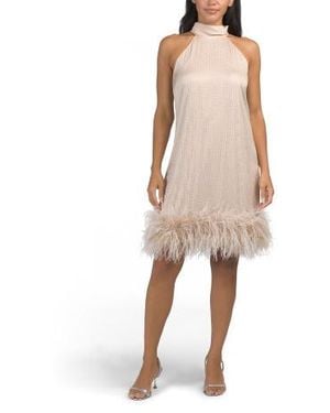 Marshalls Silk Blend Seraphina High Neck Mini Dress For - Natural