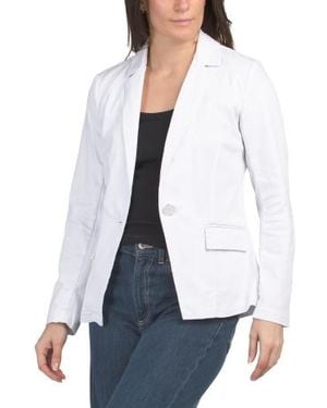 Marshalls Denim Blazer With Heavy Stitch Details For - White