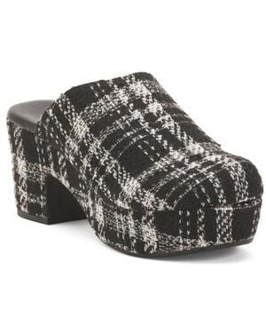 Marshalls Gertie Tweed Heeled Clogs For - Gray
