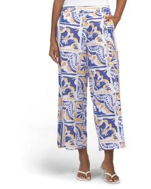 Marshalls Button Down Asymmetrical Capri Pants For - Blue